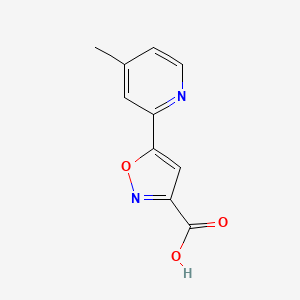 molecular formula C10H8N2O3 B13585530 5-(4-Methyl-2-pyridyl)isoxazole-3-carboxylic Acid 