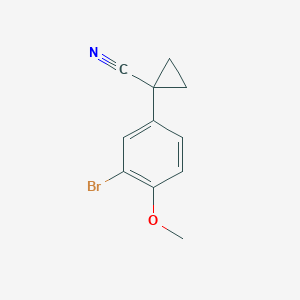 molecular formula C11H10BrNO B13585543 1-(3-Bromo-4-methoxyphenyl)cyclopropane-1-carbonitrile 