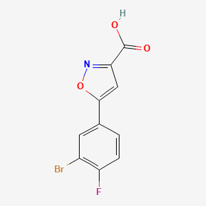 molecular formula C10H5BrFNO3 B13585550 5-(3-Bromo-4-fluorophenyl)isoxazole-3-carboxylic Acid 