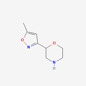 molecular formula C8H12N2O2 B13585561 2-(5-methyl-3-isoxazolyl)Morpholine 