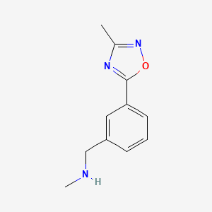 molecular formula C11H13N3O B1358558 N-Methyl-3-(3-methyl-1,2,4-oxadiazol-5-yl)benzylamine CAS No. 921938-59-2