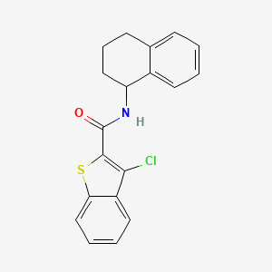 molecular formula C19H16ClNOS B13585590 3-chloro-N-(1,2,3,4-tetrahydronaphthalen-1-yl)-1-benzothiophene-2-carboxamide 