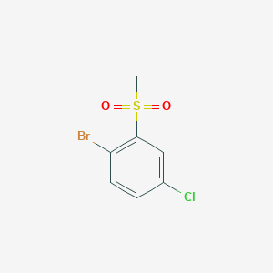 molecular formula C7H6BrClO2S B13585593 1-Bromo-4-chloro-2-methanesulfonylbenzene 
