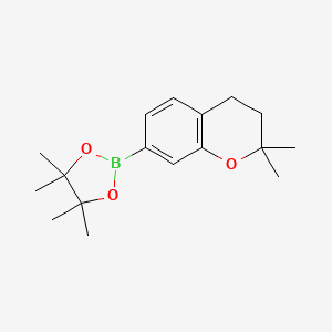 molecular formula C17H25BO3 B13585599 2-(2,2-Dimethylchroman-7-yl)-4,4,5,5-tetramethyl-1,3,2-dioxaborolane 