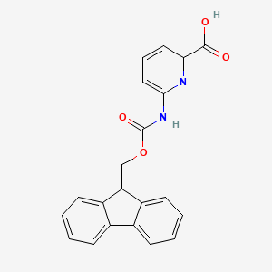molecular formula C21H16N2O4 B13585608 6-((((9h-Fluoren-9-yl)methoxy)carbonyl)amino)picolinic acid 