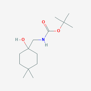 molecular formula C14H27NO3 B13585621 Tert-butyl ((1-hydroxy-4,4-dimethylcyclohexyl)methyl)carbamate 