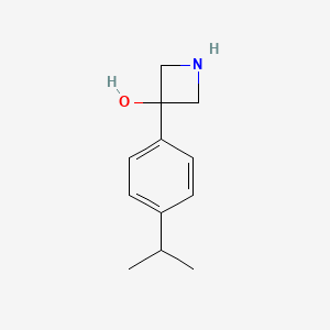 molecular formula C12H17NO B13585636 3-(4-Isopropylphenyl)azetidin-3-ol 