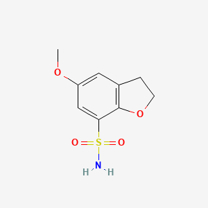 molecular formula C9H11NO4S B13585675 5-Methoxy-2,3-dihydro-1-benzofuran-7-sulfonamide 
