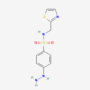 molecular formula C10H12N4O2S2 B13585712 4-Hydrazinyl-N-(thiazol-2-ylmethyl)benzenesulfonamide 