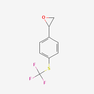 molecular formula C9H7F3OS B13585713 2-[4-(Trifluoromethylthio)phenyl]oxirane CAS No. 67764-94-7