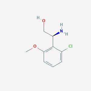 molecular formula C9H12ClNO2 B13585717 (2S)-2-amino-2-(2-chloro-6-methoxyphenyl)ethan-1-ol 