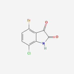 molecular formula C8H3BrClNO2 B13585744 4-bromo-7-chloro-2,3-dihydro-1H-indole-2,3-dione 
