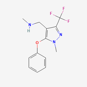 N-Methyl-1-[1-methyl-5-phenoxy-3-(trifluoromethyl)-1H-pyrazol-4-yl]methanamine