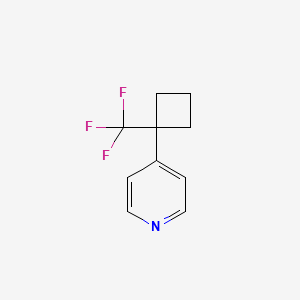 molecular formula C10H10F3N B13585788 4-[1-(Trifluoromethyl)cyclobutyl]pyridine 