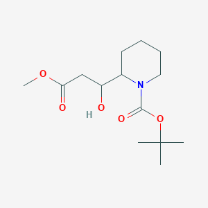 molecular formula C14H25NO5 B13585797 tert-Butyl 2-(1-hydroxy-3-methoxy-3-oxopropyl)piperidine-1-carboxylate 