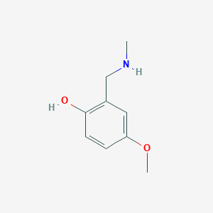 molecular formula C9H13NO2 B13585806 4-Methoxy-2-((methylamino)methyl)phenol 