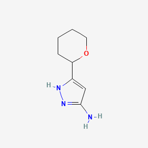 molecular formula C8H13N3O B13585839 3-Amino-5-(2-tetrahydropyranyl)pyrazole 