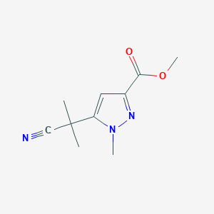 molecular formula C10H13N3O2 B13585919 methyl 5-(1-cyano-1-methylethyl)-1-methyl-1H-pyrazole-3-carboxylate 