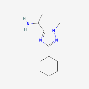 molecular formula C11H20N4 B13585930 1-(3-Cyclohexyl-1-methyl-1h-1,2,4-triazol-5-yl)ethan-1-amine 
