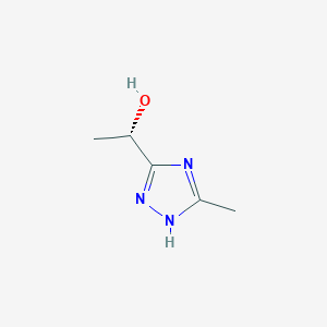 molecular formula C5H9N3O B13585948 (S)-1-(3-Methyl-1h-1,2,4-triazol-5-yl)ethan-1-ol 