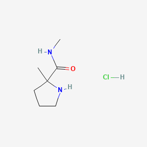 molecular formula C7H15ClN2O B13585951 N,2-dimethylpyrrolidine-2-carboxamide hydrochloride 