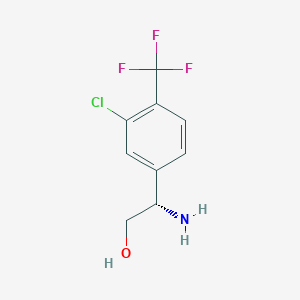 molecular formula C9H9ClF3NO B13585961 (2S)-2-amino-2-[3-chloro-4-(trifluoromethyl)phenyl]ethanol 