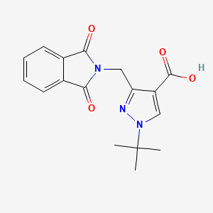 molecular formula C17H17N3O4 B13585964 1-tert-butyl-3-[(1,3-dioxo-2,3-dihydro-1H-isoindol-2-yl)methyl]-1H-pyrazole-4-carboxylicacid 