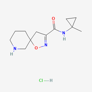 molecular formula C12H20ClN3O2 B13585965 N-(1-methylcyclopropyl)-1-oxa-2,7-diazaspiro[4.5]dec-2-ene-3-carboxamide hydrochloride 