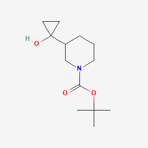 molecular formula C13H23NO3 B13586014 Tert-butyl 3-(1-hydroxycyclopropyl)piperidine-1-carboxylate 