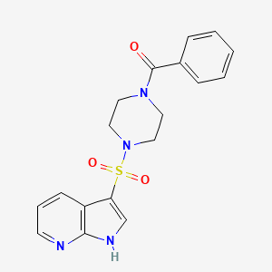 molecular formula C18H18N4O3S B13586051 1-benzoyl-4-{1H-pyrrolo[2,3-b]pyridine-3-sulfonyl}piperazine 