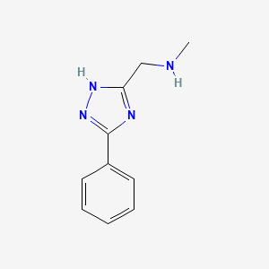 molecular formula C10H12N4 B13586086 n-Methyl-1-(5-phenyl-1h-1,2,4-triazol-3-yl)methanamine 