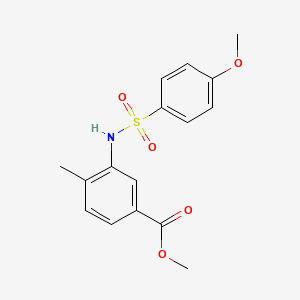 molecular formula C16H17NO5S B13586094 Methyl 3-{[(4-methoxyphenyl)sulfonyl]amino}-4-methylbenzoate 