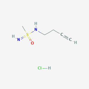 molecular formula C5H11ClN2OS B13586105 N-(but-3-yn-1-yl)methanesulfonoimidamide hydrochloride 