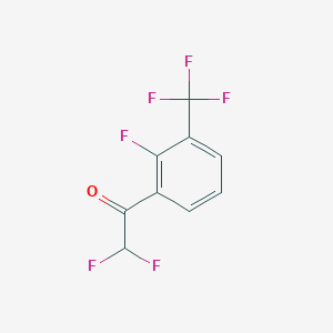 molecular formula C9H4F6O B13586112 2,2-Difluoro-1-[2-fluoro-3-(trifluoromethyl)phenyl]ethan-1-one 