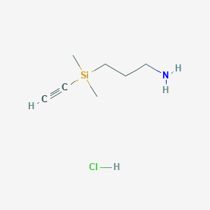 molecular formula C7H16ClNSi B13586130 (3-Aminopropyl)(ethynyl)dimethylsilanehydrochloride 