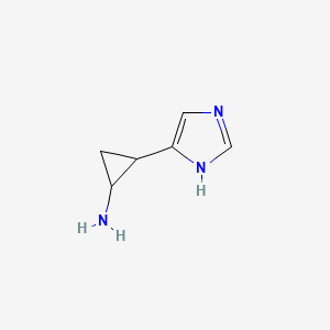 molecular formula C6H9N3 B13586227 2-(4-Imidazolyl) cyclopropylamine 