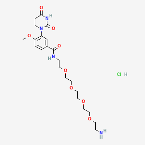 molecular formula C22H35ClN4O8 B13586233 N-(14-amino-3,6,9,12-tetraoxatetradecan-1-yl)-3-(2,4-dioxo-1,3-diazinan-1-yl)-4-methoxybenzamide hydrochloride 