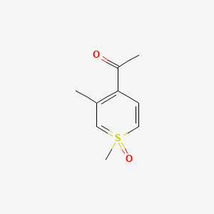 molecular formula C9H12O2S B13586253 1-(1,3-Dimethyl-1-oxothiopyran-4-yl)ethanone CAS No. 49836-26-2