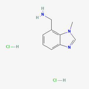molecular formula C9H13Cl2N3 B13586282 (1-methyl-1H-1,3-benzodiazol-7-yl)methanaminedihydrochloride 