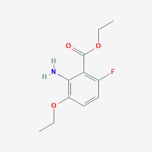 molecular formula C11H14FNO3 B13586312 Ethyl 2-amino-3-ethoxy-6-fluorobenzoate 
