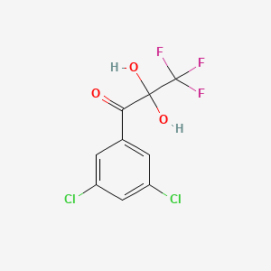 molecular formula C9H5Cl2F3O3 B13586329 1-(3,5-Dichlorophenyl)-3,3,3-trifluoro-2,2-dihydroxypropan-1-one 