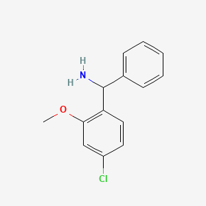molecular formula C14H14ClNO B13586344 (4-Chloro-2-methoxyphenyl)(phenyl)methanamine 