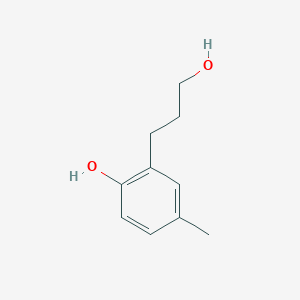 molecular formula C10H14O2 B13586420 2-(3-Hydroxypropyl)-4-methylphenol CAS No. 33538-75-9