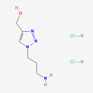 molecular formula C6H14Cl2N4O B13586424 [1-(3-aminopropyl)-1H-1,2,3-triazol-4-yl]methanoldihydrochloride 
