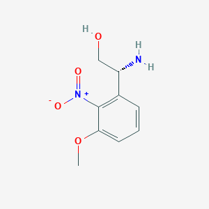 molecular formula C9H12N2O4 B13586432 (r)-2-Amino-2-(3-methoxy-2-nitrophenyl)ethan-1-ol 