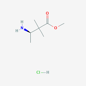 molecular formula C7H16ClNO2 B13586441 methyl(3R)-3-amino-2,2-dimethylbutanoatehydrochloride 
