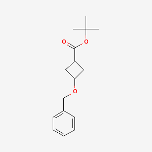 molecular formula C16H22O3 B13586467 Tert-butyl3-(benzyloxy)cyclobutane-1-carboxylate 