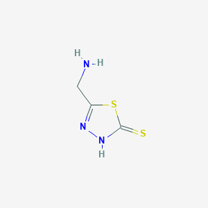 molecular formula C3H5N3S2 B13586471 5-(Aminomethyl)-1,3,4-thiadiazole-2-thiol 