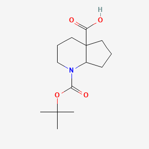 molecular formula C14H23NO4 B13586477 1-(tert-Butoxycarbonyl)octahydro-4aH-cyclopenta[b]pyridine-4a-carboxylic acid 
