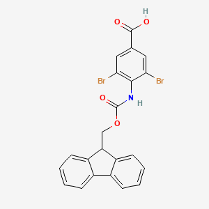 molecular formula C22H15Br2NO4 B13586488 3,5-dibromo-4-({[(9H-fluoren-9-yl)methoxy]carbonyl}amino)benzoic acid 